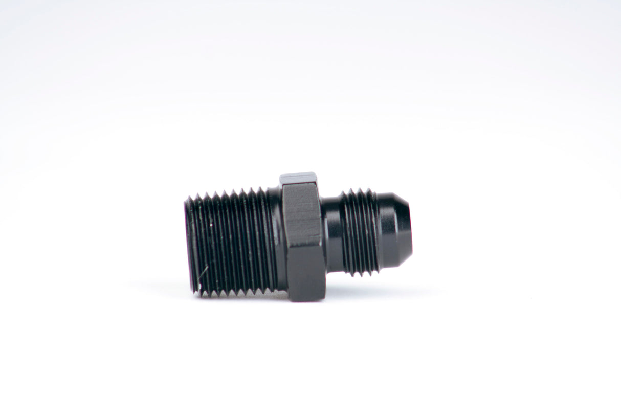 Aeromotive flare adapter fitting 3/8 inch NPT to -6 AN male flare male 15615