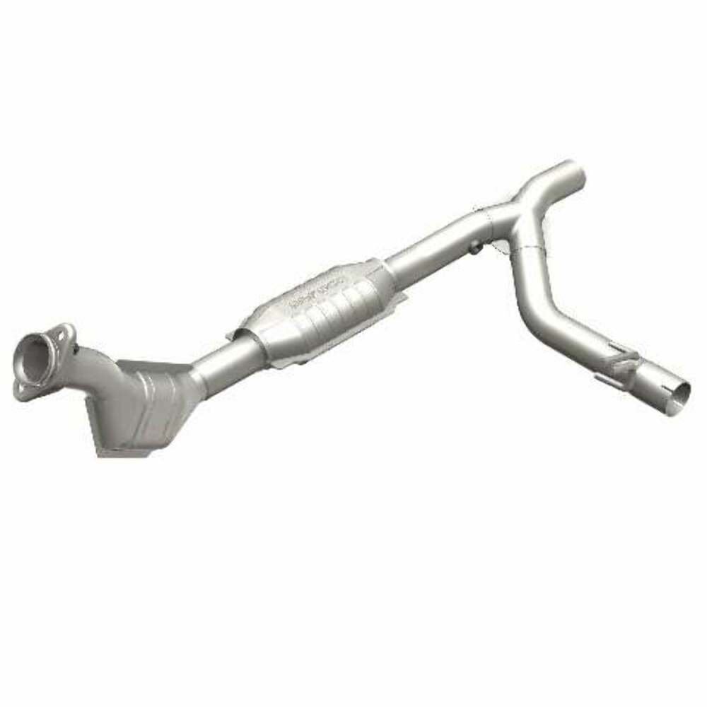 MagnaFlow direct-fit catalytic converter for 1999-2000 Ford F-150 5.4L passenger side stainless steel Federal EPA compliant OBDII 93397