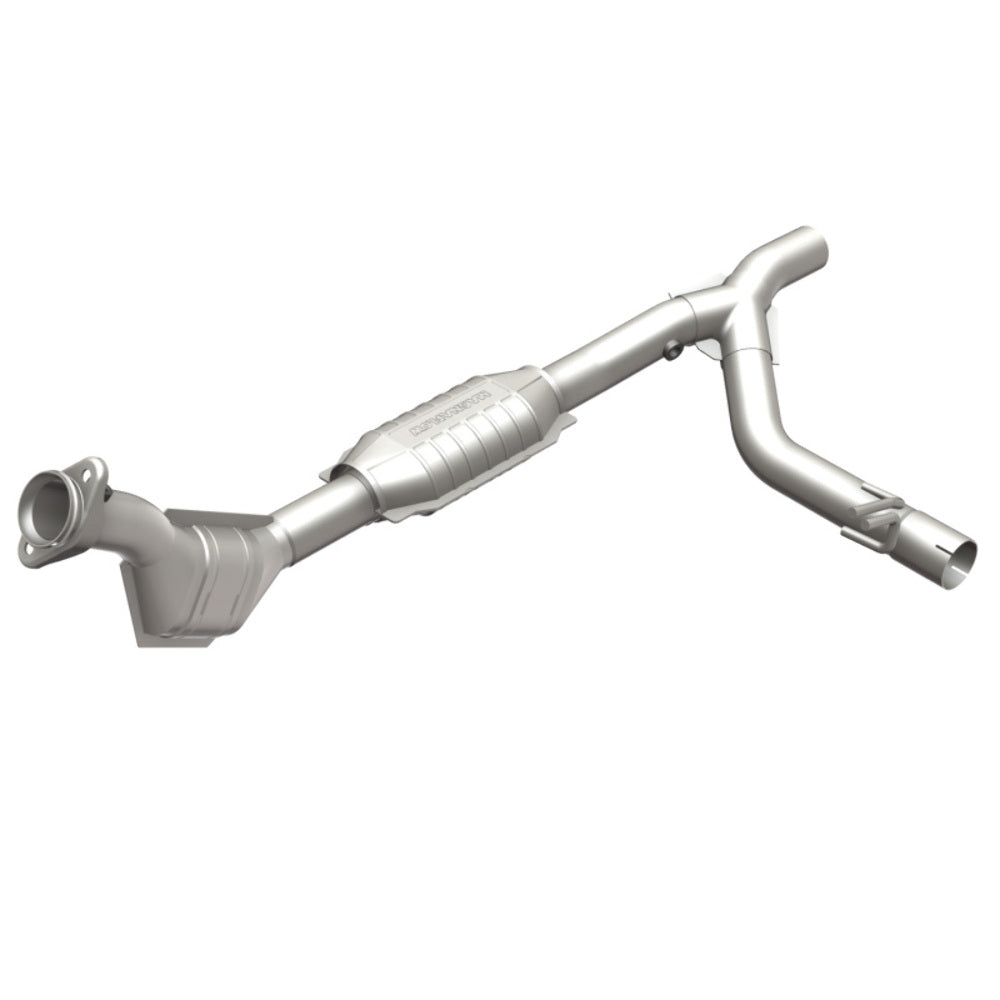 MagnaFlow direct-fit catalytic converter for 1999-2000 Ford F-150 5.4L passenger side stainless steel Federal EPA compliant OBDII 93397