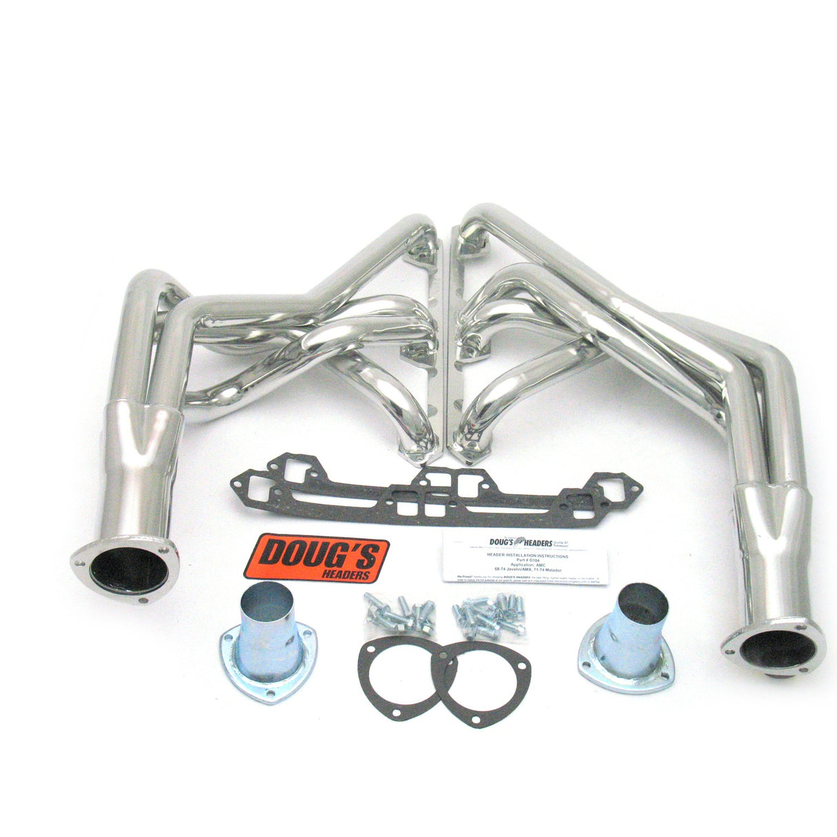 Long Tube Headers for 68-76 AMC 290-401 V8 1-7/8in Primary Ceramic Coated D104