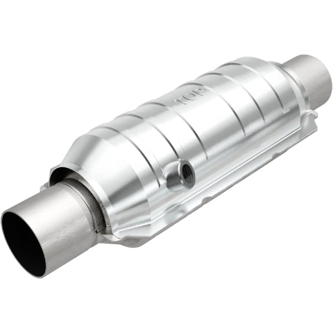 MagnaFlow universal catalytic converter 2.25 inch inlet/outlet stainless steel Federal EPA compliant OBDII 99325h