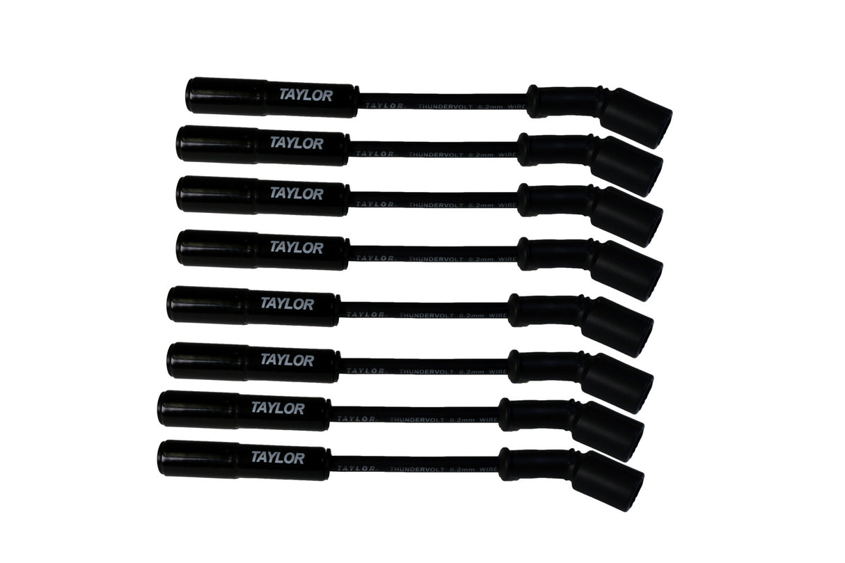 Spark Plug Wire Set Universal 8.2mm Silicone Thundervolt 40 ohm/ft Black 85005-B