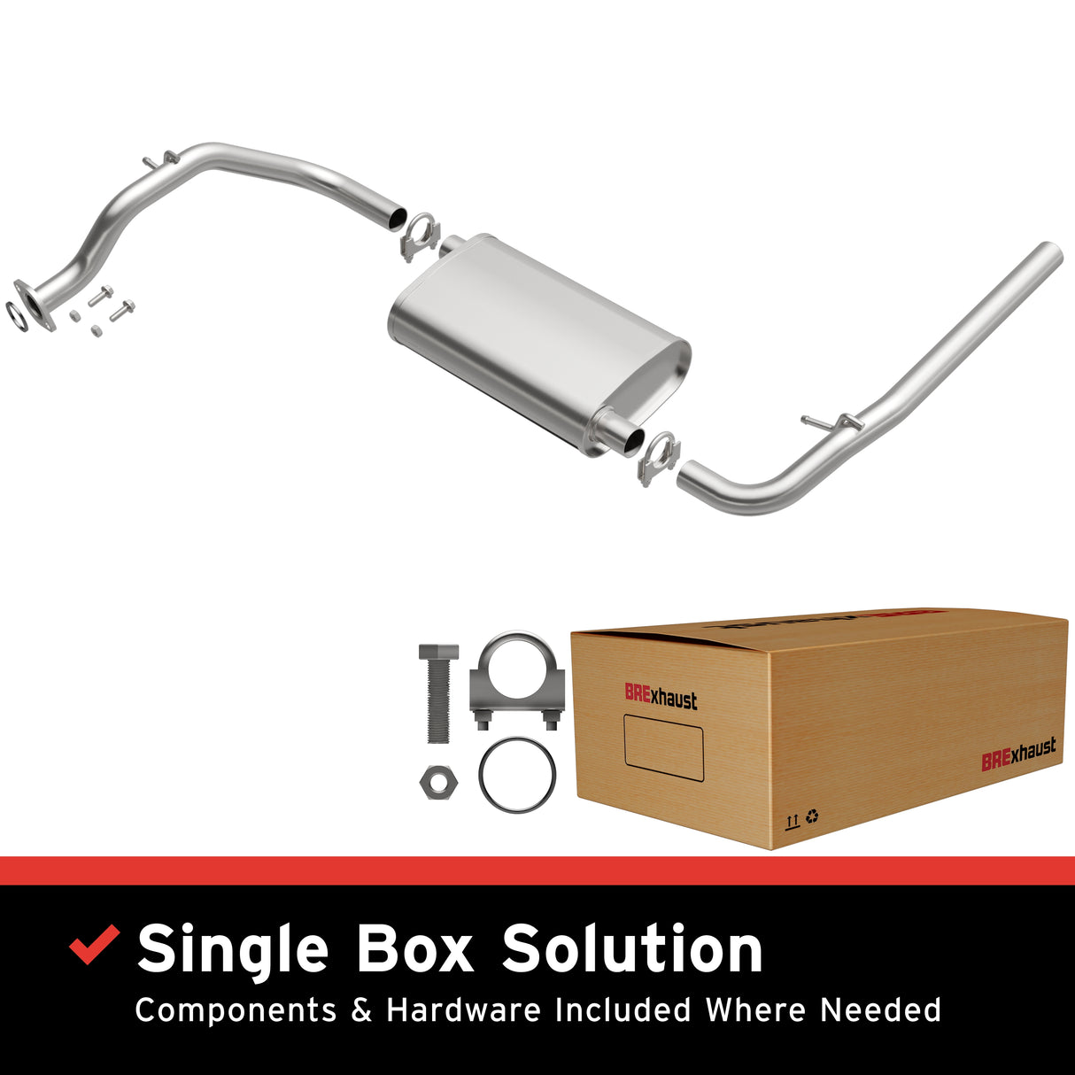 1989-1991 Honda Civic Direct-Fit Muffler Kit 108-0165 aluminized steel