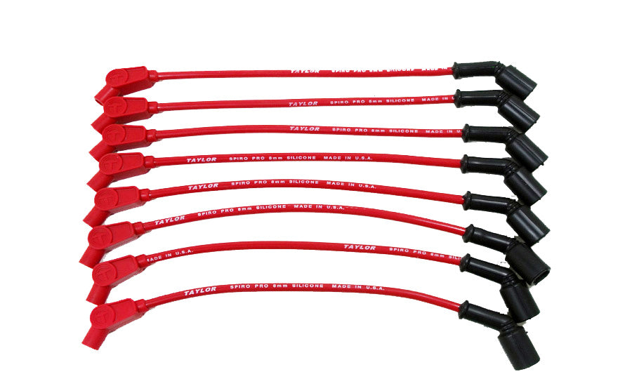 Spark Plug Wire Set Universal 8mm Silicone Spiro Pro 135? 350 ohm/ft Red 76245