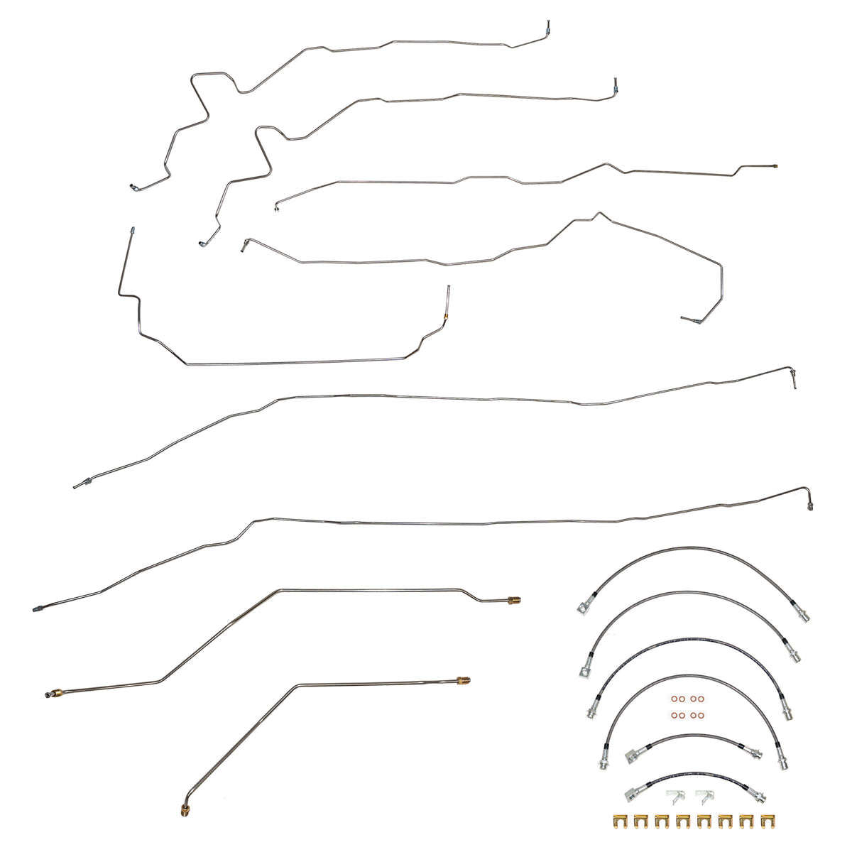 Brake Line for 2011 GMC Sierra 2500HD 6.0L, , Reg w/ Long; Complete ABS 4WD stainless steel