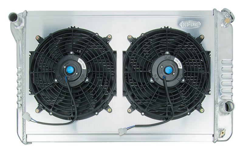 82-92 Camaro/Firebird 3rd Gen F-Body Aluminum Performance Radiator and Fan Kit for 1982-1992 Firebird 2 row aluminum polished