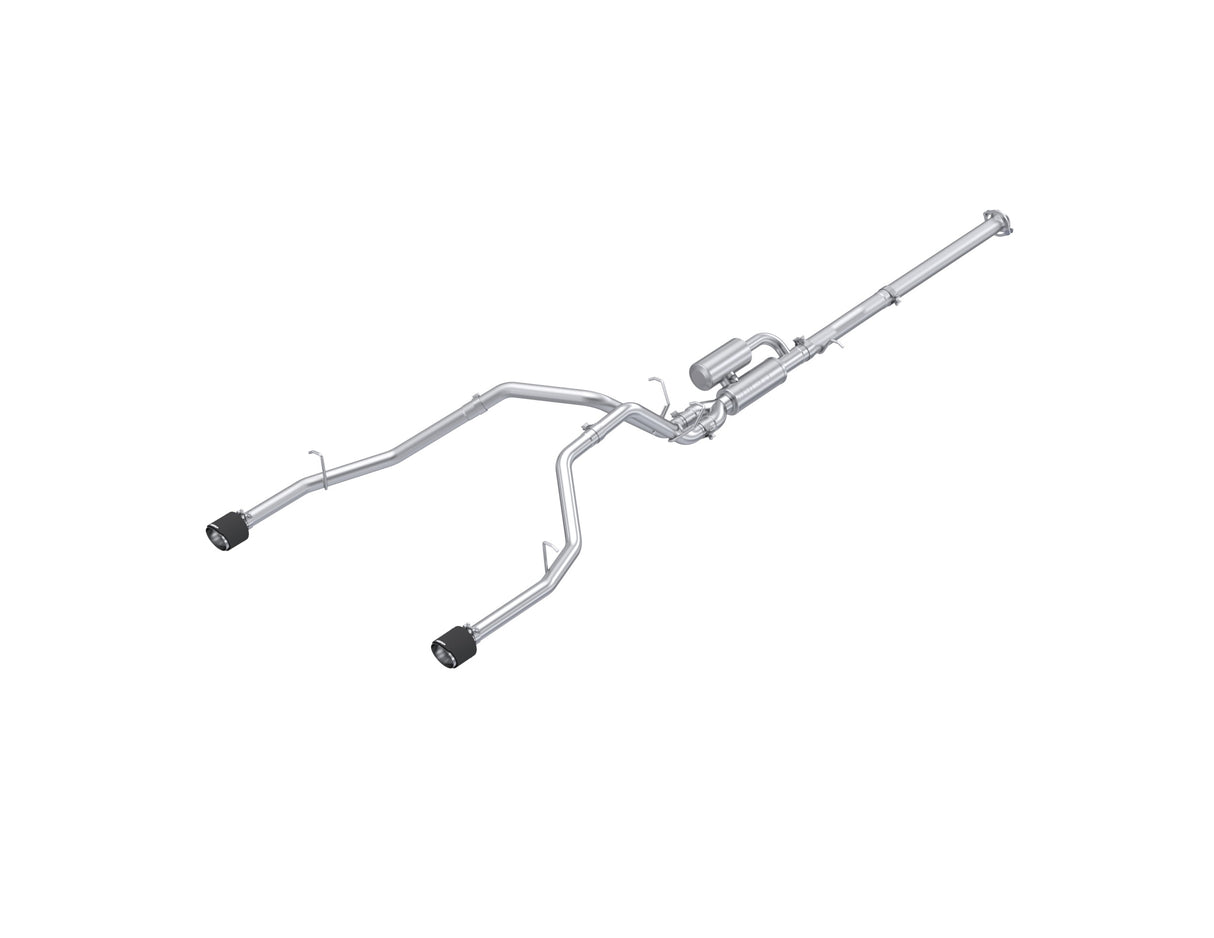 MBRP cat-back exhaust system fits Ram 1500 3 inch dual split rear exit Armor Pro Series T304 stainless steel carbon fiber tip S51563CF