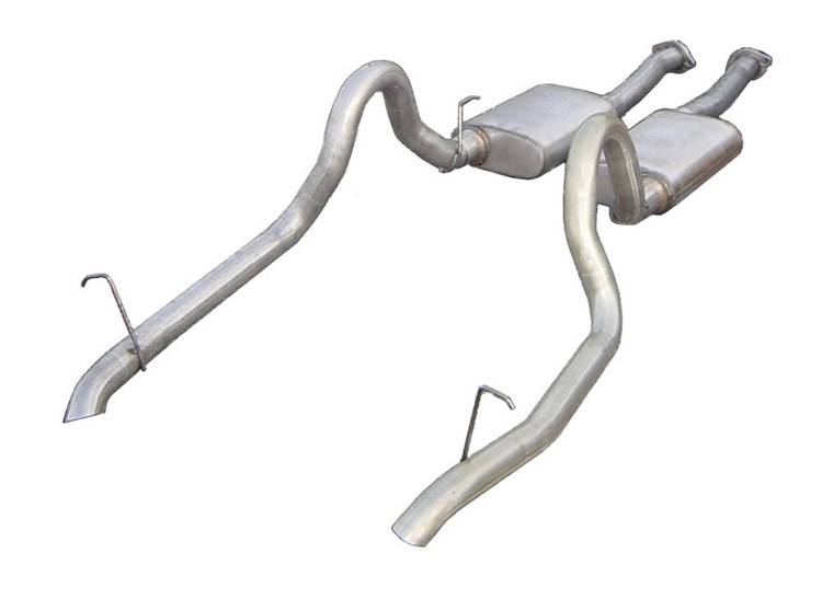 Pypes X-pipe exhaust system fits 1987-1993 Ford Mustang 2.5 inch split rear exit dual exit 304 stainless steel mandrel bent SFM10V