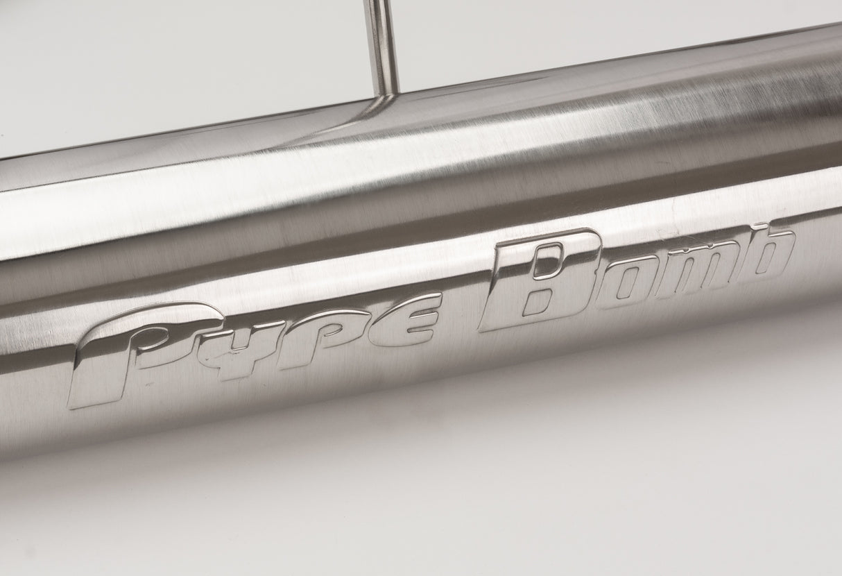 Pypes Pype Bomb axle-back exhaust system fits 2011-2014 Ford Mustang 2.5 inch split rear exit 304 stainless steel mandrel bent