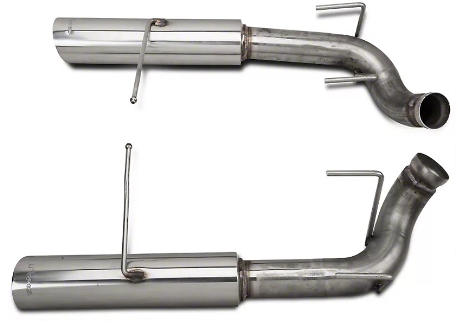 Pypes Pype Bomb axle-back exhaust system fits 2011-2014 Ford Mustang 2.5 inch split rear exit 304 stainless steel mandrel bent