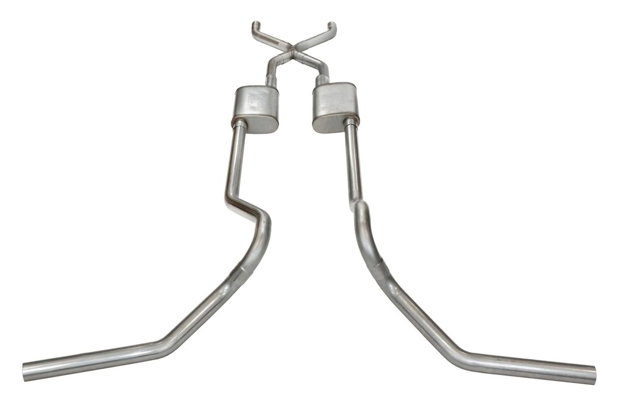 Pypes crossmember-back exhaust system fits 1965-1976 Ford F-150 dual exit 304 stainless steel mandrel bent