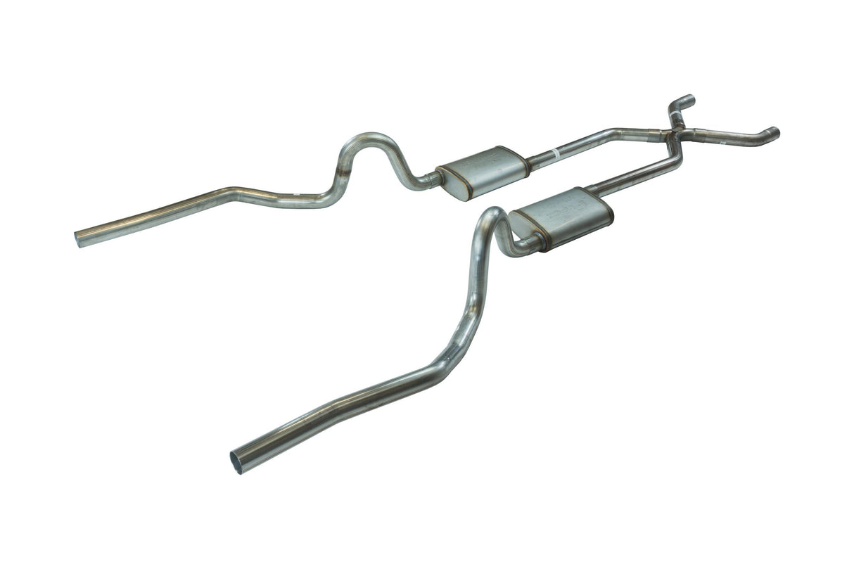Pypes X-pipe exhaust system 2.5 inch split rear exit dual exit 304 stainless steel mandrel bent