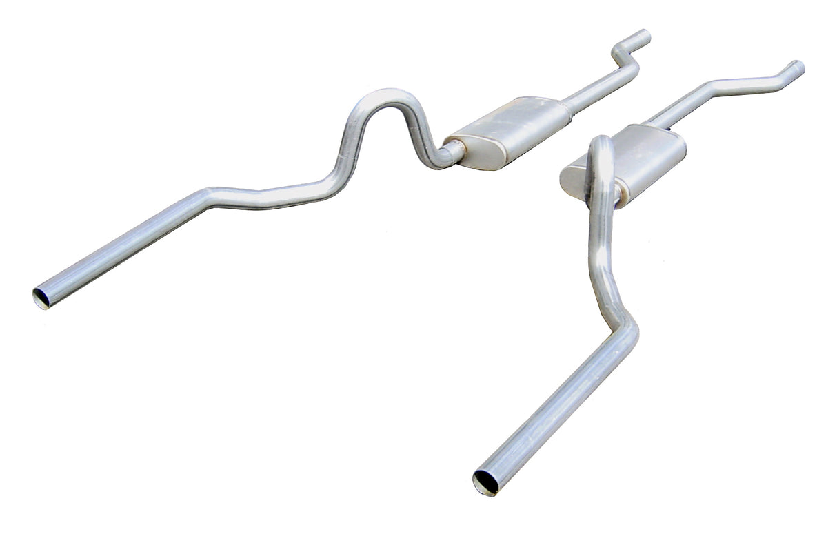 Pypes X-pipe exhaust system fits 1964-1972 A-Body 2.5 inch split rear exit dual exit 304 stainless steel mandrel bent SGA30R