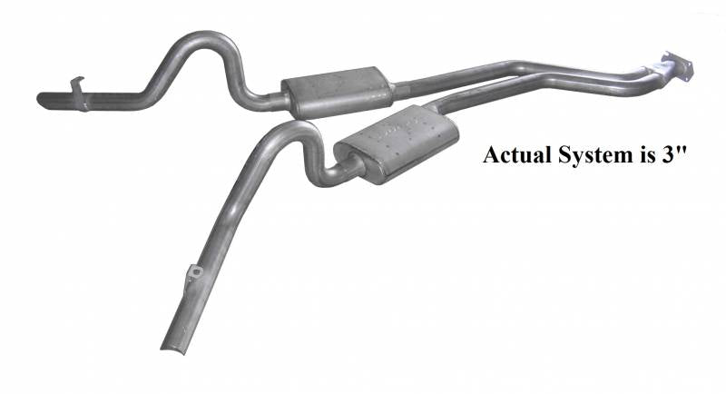 Pypes cat-back exhaust system fits 1978-1988 Chevy El Camino 3 inch split rear exit dual exit 304 stainless steel mandrel bent SGG51R