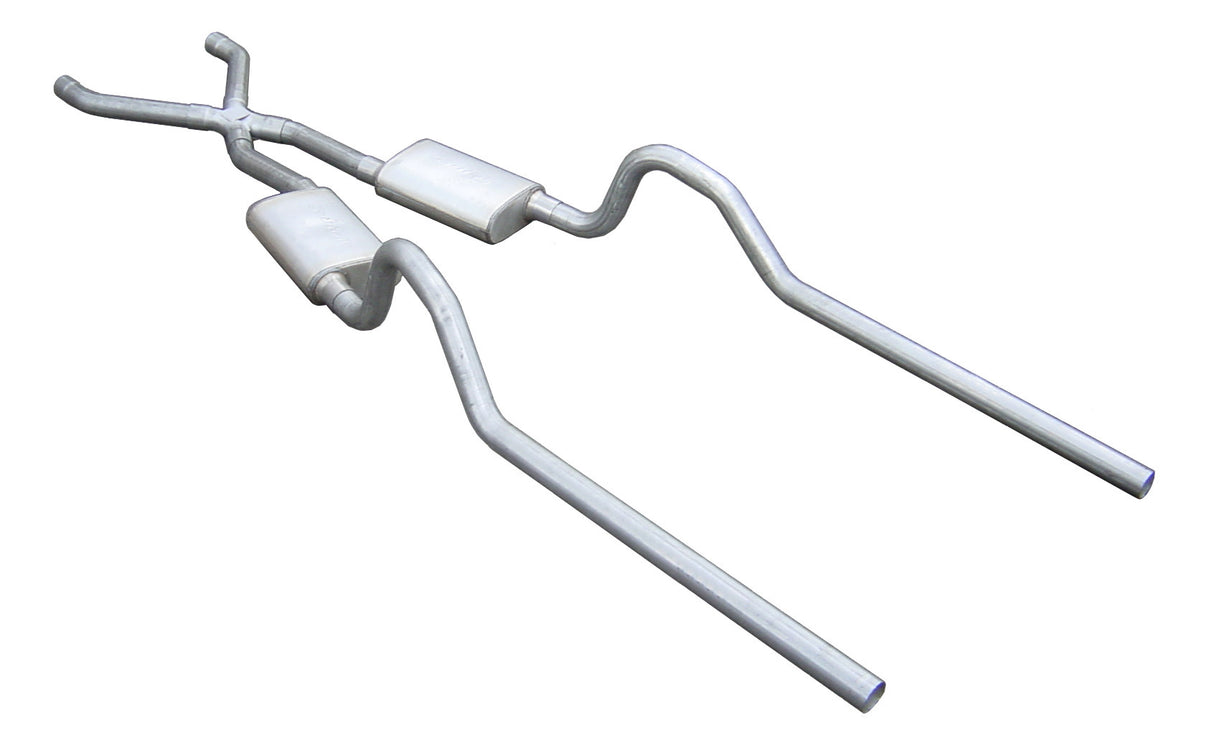 Pypes X-pipe exhaust system 2.5 inch split rear exit dual exit 304 stainless steel mandrel bent