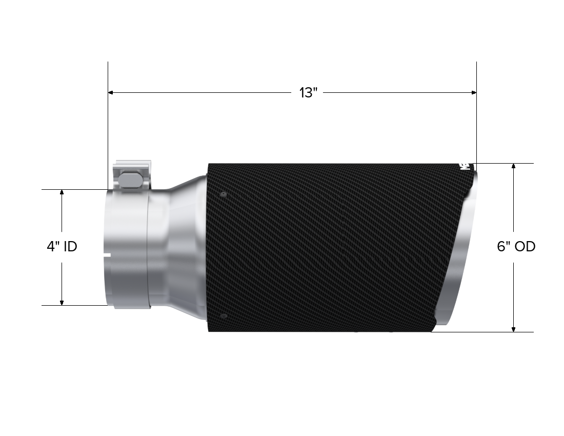 MBRP exhaust tip 4 inch T304 stainless steel carbon fiber tip