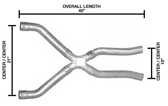 Exhaust X-Pipe Kit Intermediate Pipe 2.5 in Crossover Incl Special Angled Rear