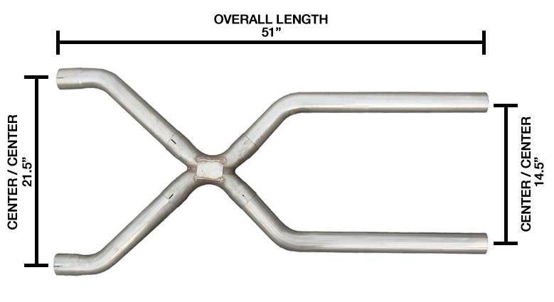 Exhaust X-Pipe Kit Intermediate Pipe 3 in Crossover Hardware Incl