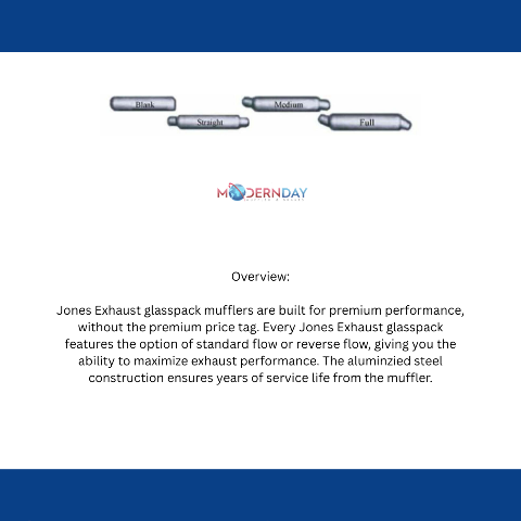Jones Exhaust A3012S Glasspack Muffler Straight 1-3/4 Inlet & Outlet