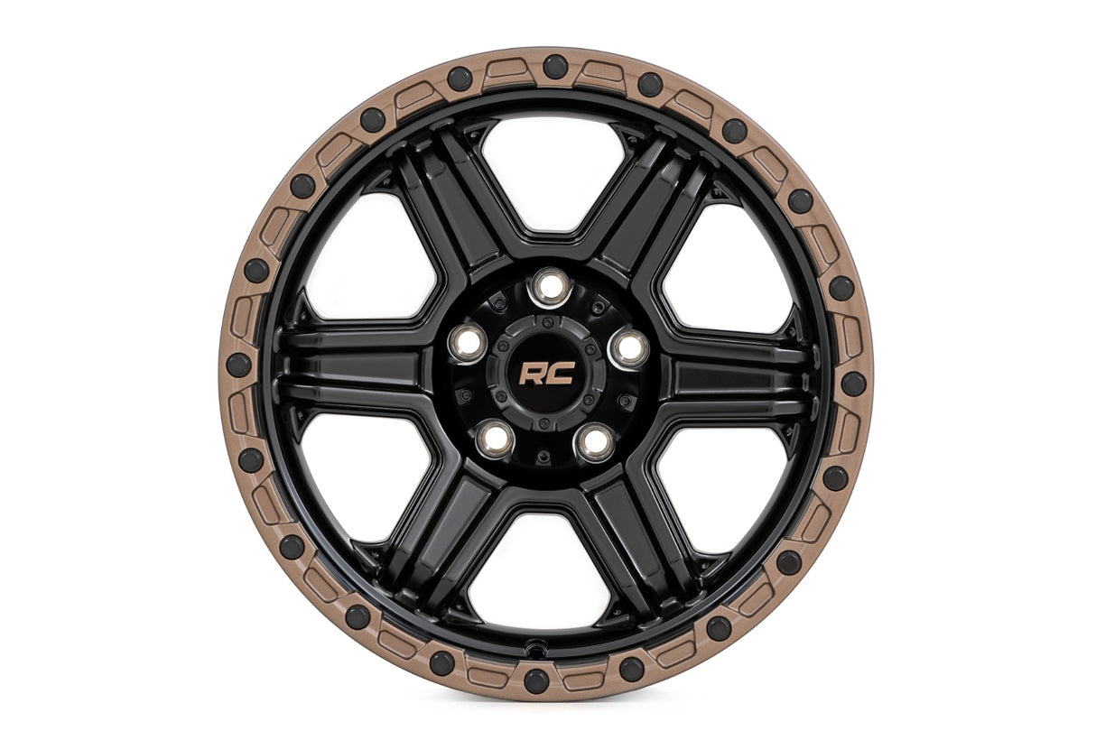 79 Series Wheel/One-Piece/Semi Gloss Black w/Bronze Ring/18x9/5x5/-12mm