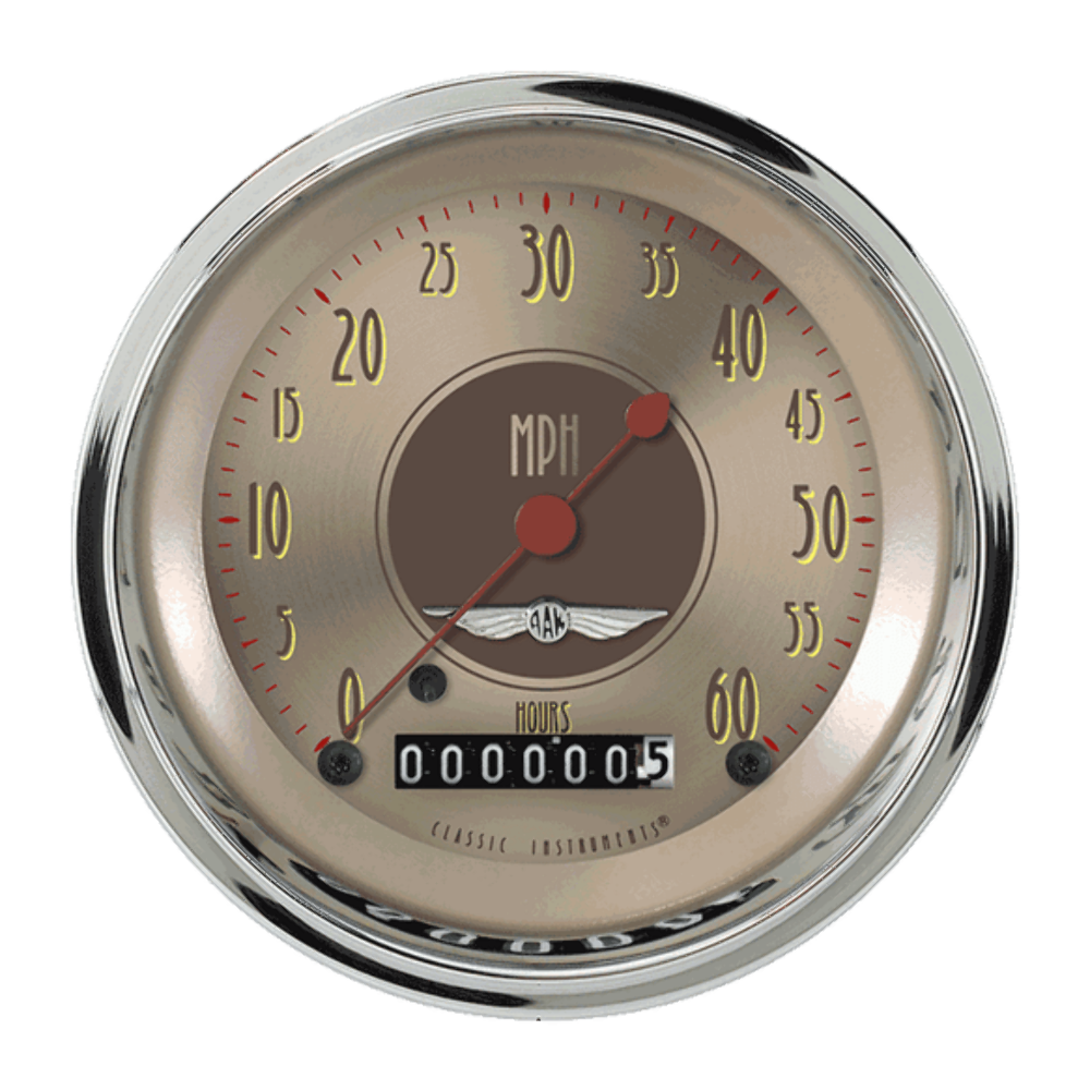 All American Nickel 3 3/8" Low Speed Speedometer LSAN