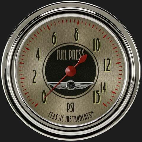 All American Nickel 2 5/8" Fuel Pressure Gauge, 15 psi AN345SLC
