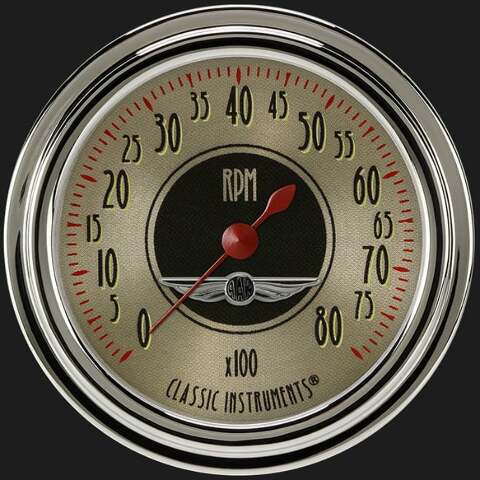 All American Nickel 2 5/8" Tachometer AN383SLC