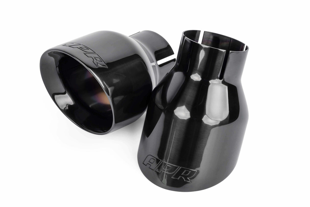 Double-Walled 4 Slash-Cut Tips (Polished Diamond Black) - Set of 2 -TPK0003 stainless steel black