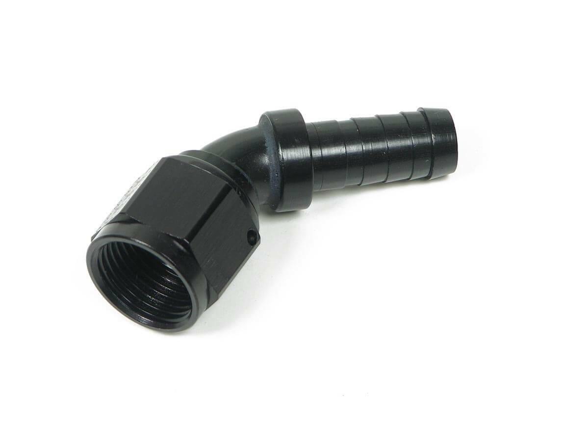Earls Auto-Crimp Hose End - 45 Degree - Size -12 - Black - AT704612ERL