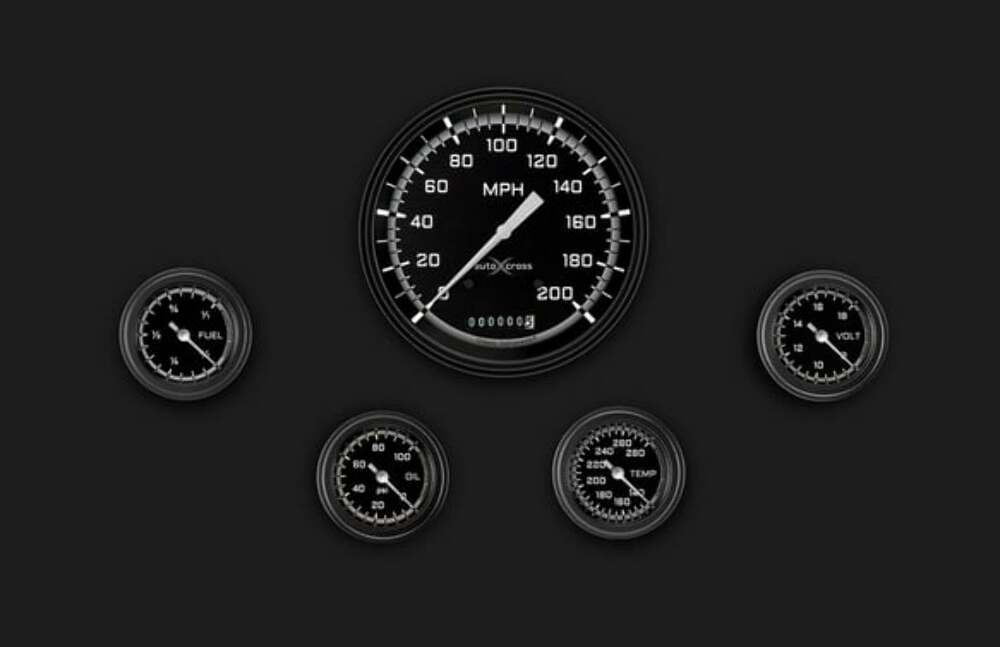 AutoCross Gray Five Gauge Set 154 AX154GBLF