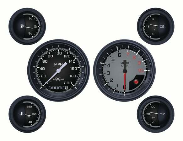 Classic Instruments analog dash gauge set black