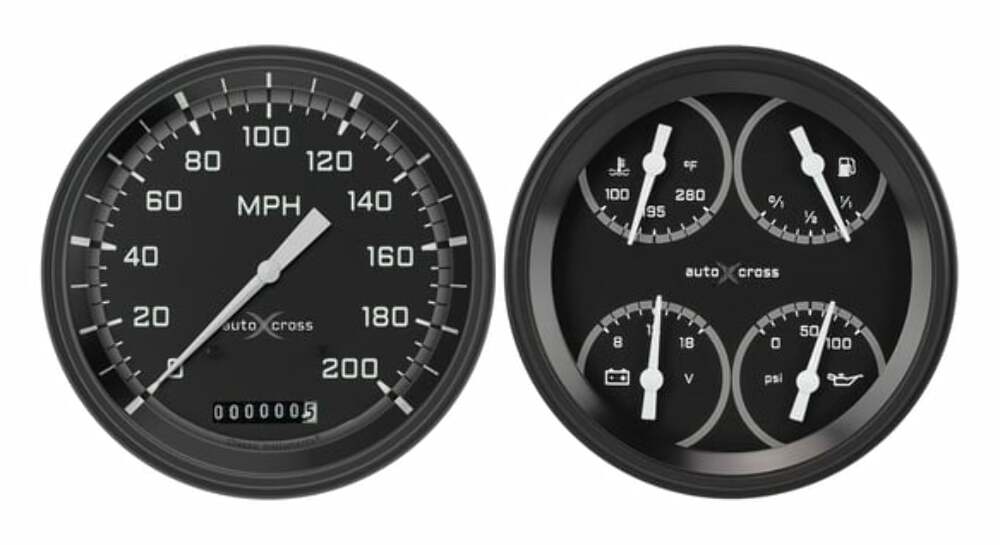 Classic Instruments analog dash gauge set black