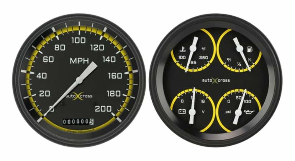 Classic Instruments analog dash gauge set black
