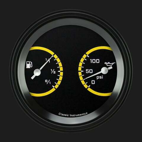 AutoCross Yellow 3 3/8" Fuel & Oil Dual AX72YBLF