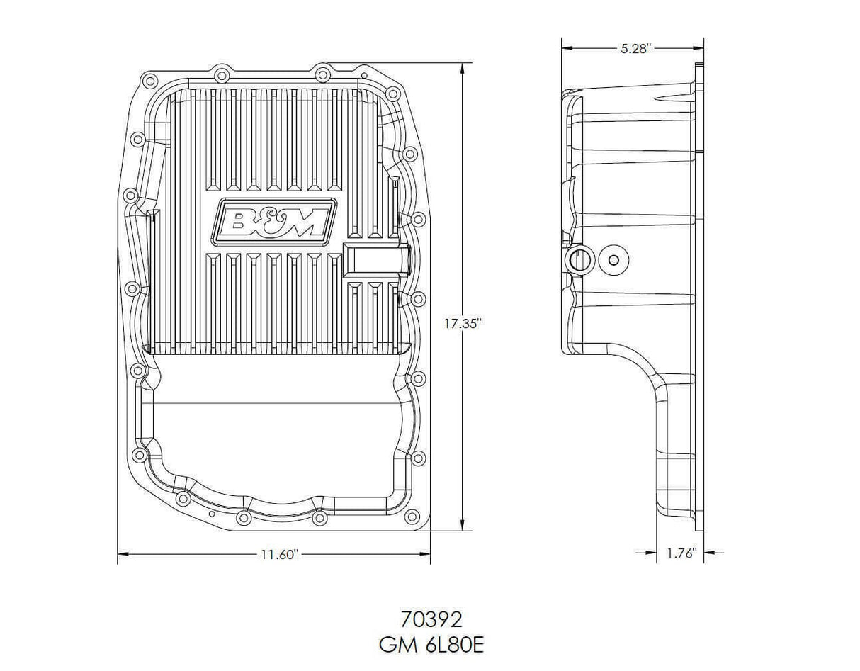 70392 Cast Aluminum Trans Pan for 6L80E - Natural