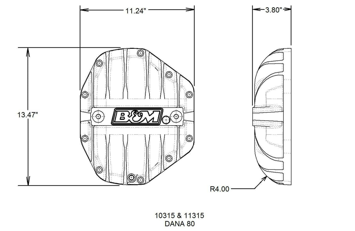 Hi-Tek Aluminum Differential Cover for Dana 80
