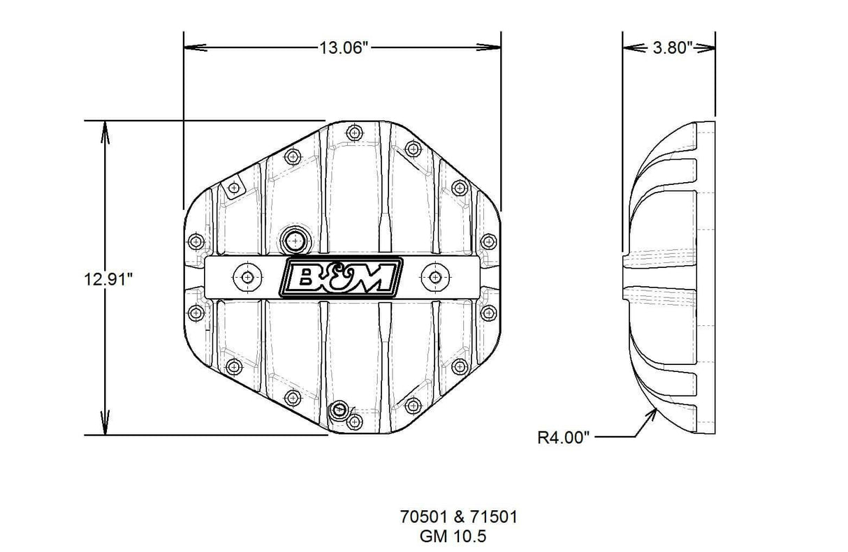 Hi-Tek Aluminum Differential Cover for GM Corporate 14-bolt(10.5-inch)