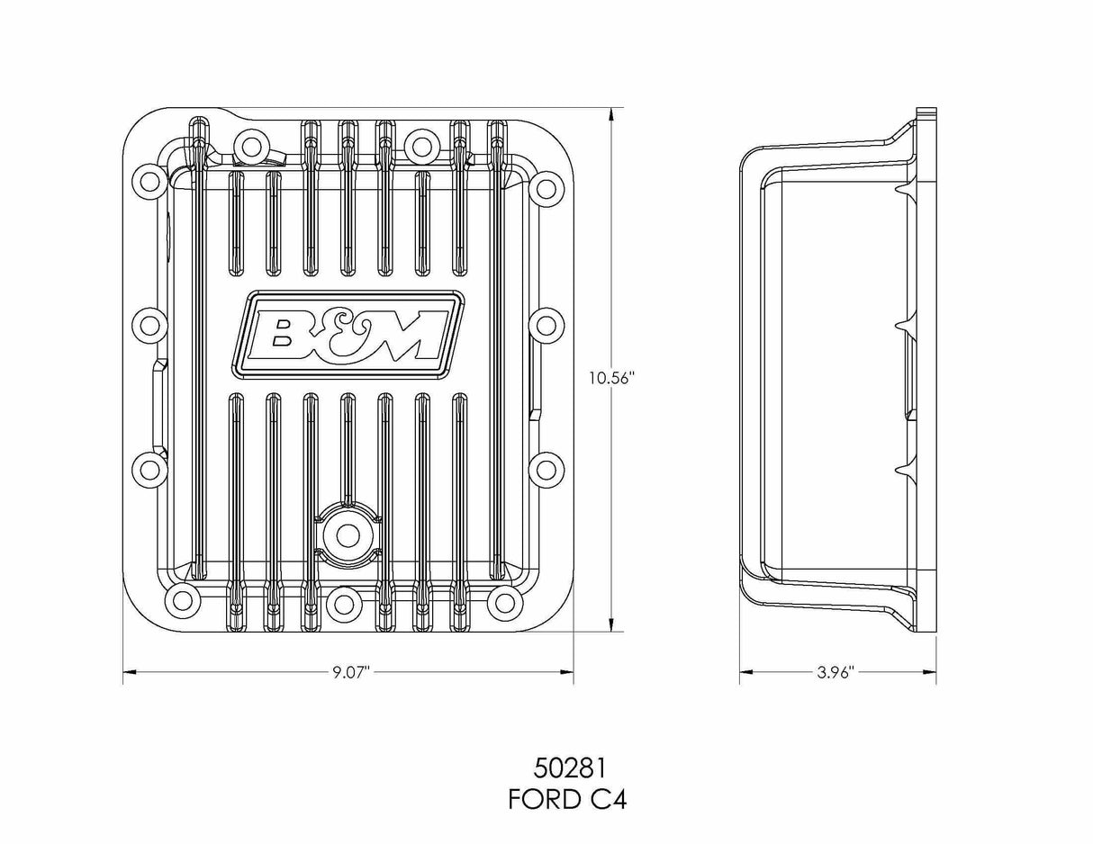 Hi-Tek Deep Trans Pan for Ford C4 Transmission aluminum