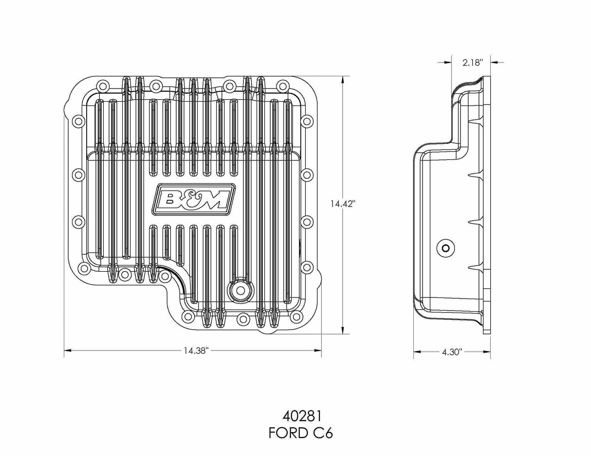 Hi-Tek Deep Trans Pan for Ford C6 Transmission aluminum