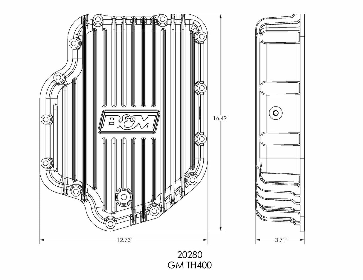 Hi-Tek Deep Trans Pan for GM TH400 Transmission aluminum