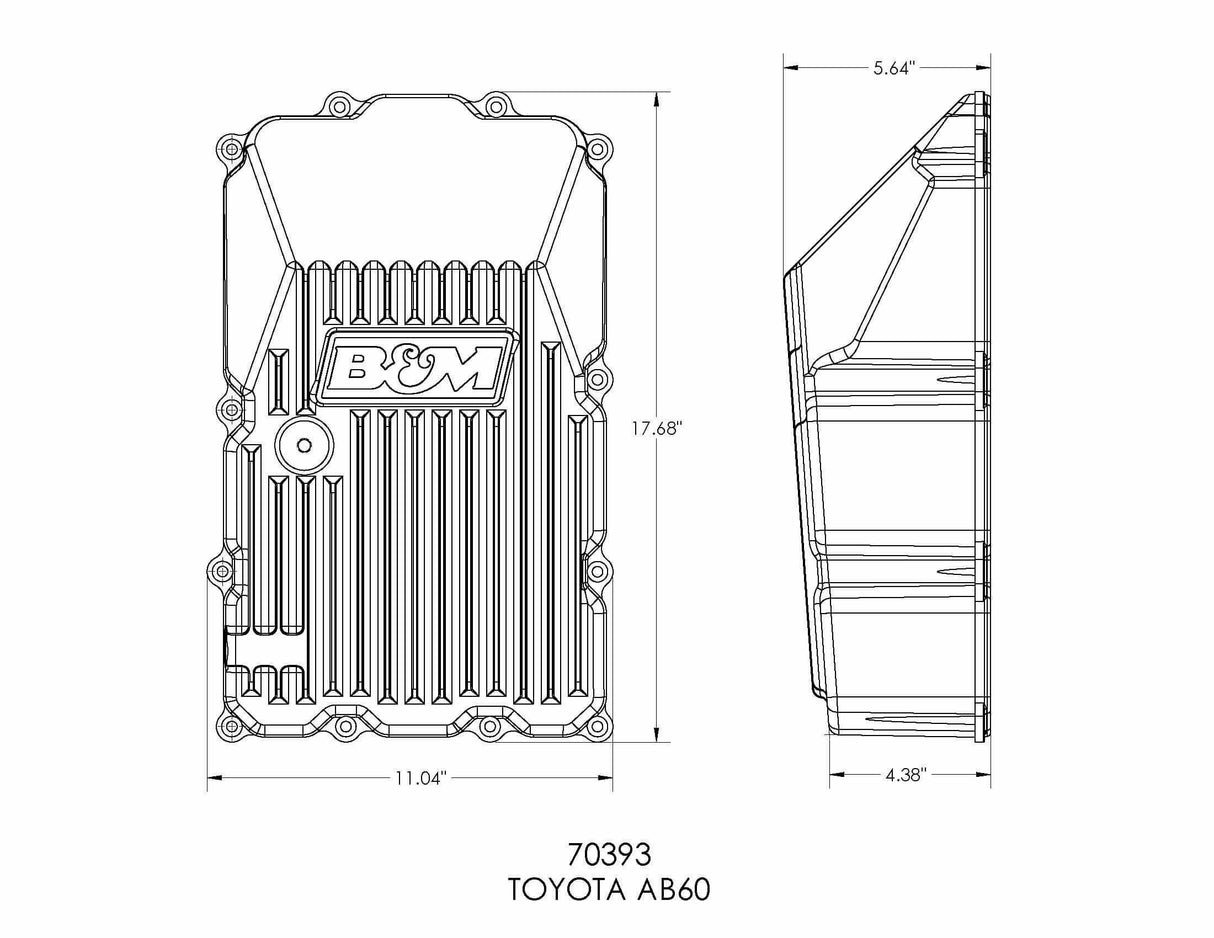 Hi-Tek Deep Trans Pan for Toyota AB60 Transmission aluminum black anodized