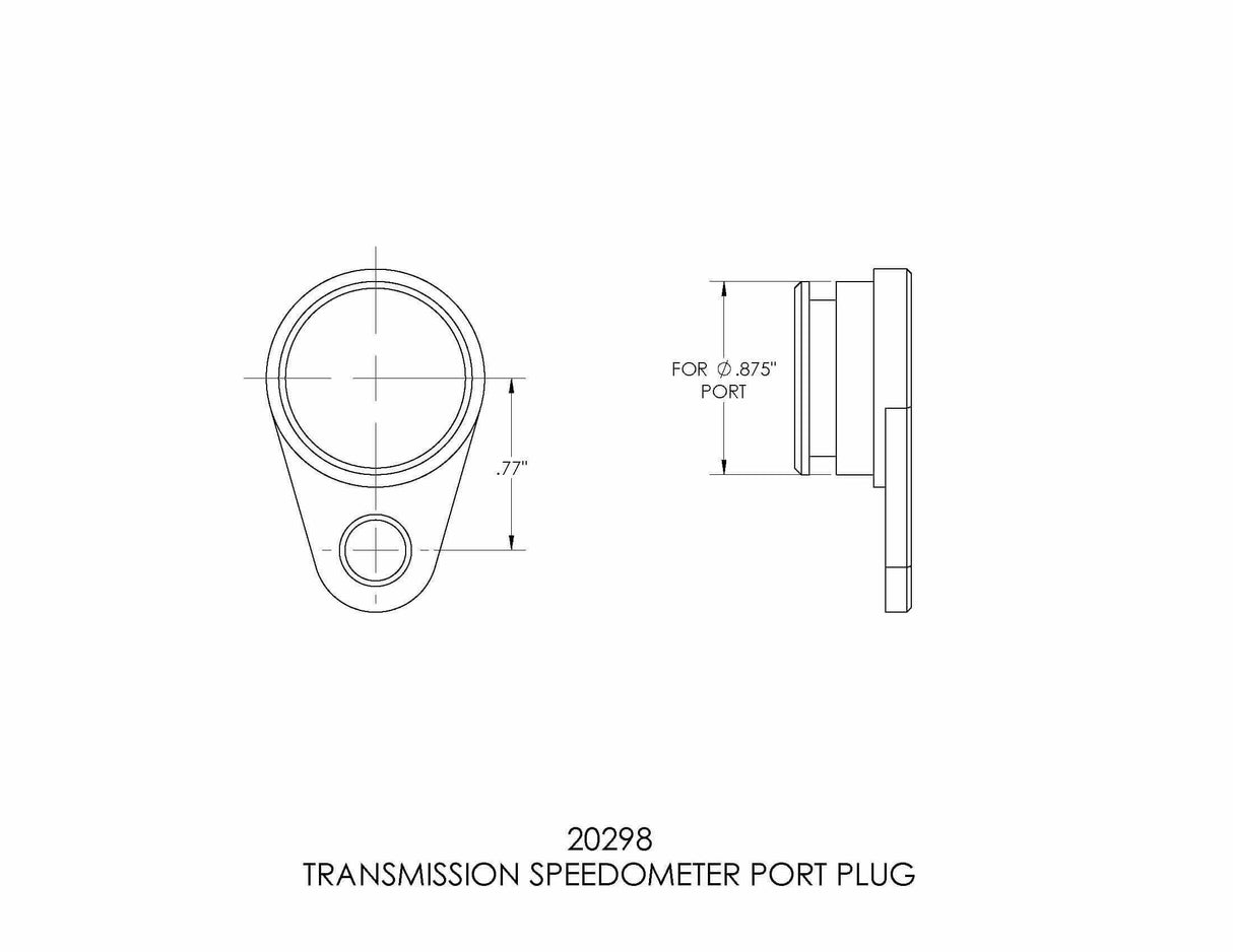TRANSMISSION SPEEDOMETER PORT PLUG billet aluminum stainless steel