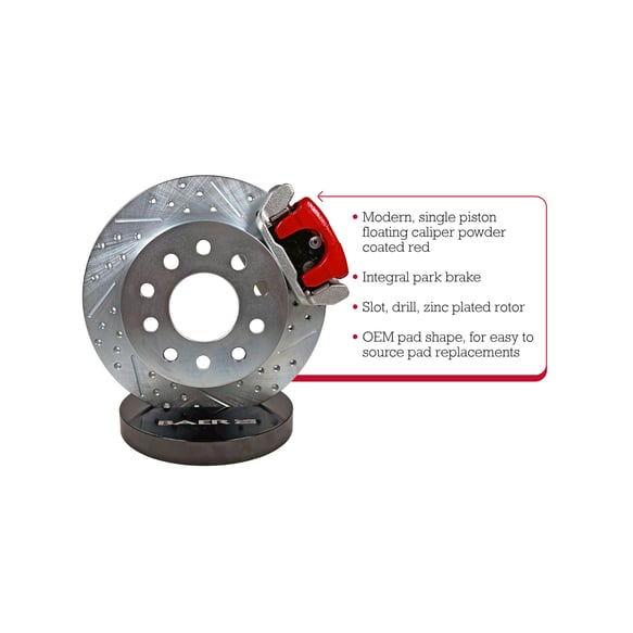 1965-1973 Ford Mustang Rear Classic Disc Brake Conversion Brakes 4262723R stainless steel slotted