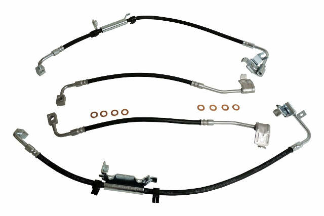 Jeep Steel Black Brake Hose Kit - BHK2