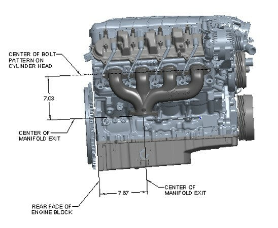 BlackHeart LT Swap Exhaust Manifolds-Rear Dump-Natural Cast - BHS5192