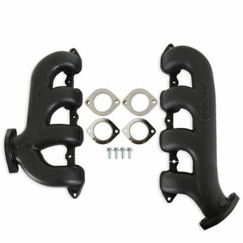 Hooker BlackHeart LT Swap Exhaust Manifolds-Rear Dump SBC Exit-Black BHS5198