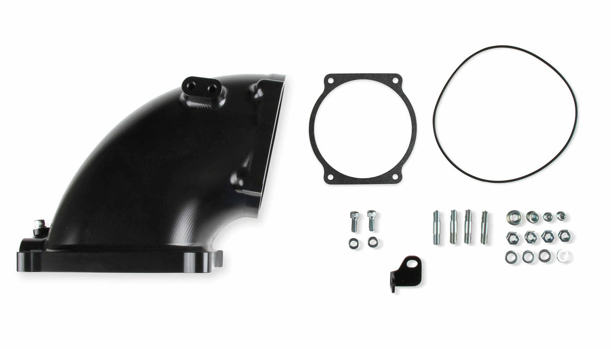 Holley EFI Billet 4500 EFI Throttle Body Intake Elbow-LS- Black Finish - 300-253BK