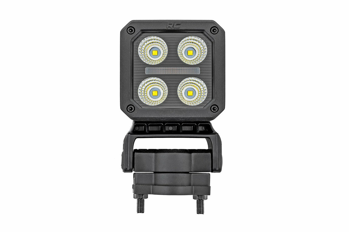 Black Series LED Light Pair; 2 Inch; Flood; Swivel Mount 70802