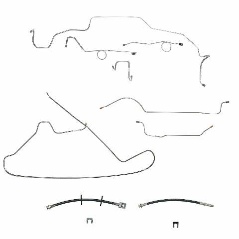 Complete Brake Line & Hose Kit For 68-69 Dodge Charger Mopar B-Body - BLH115OM