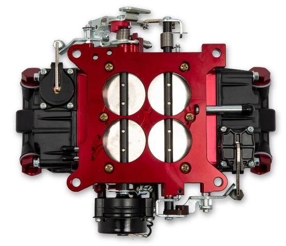 Quick Fuel Carburetor BR-67318; Street 650 cfm 4bbl Mechanical Black/Red aluminum LED